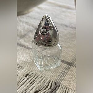 Small Pewter & Glass Fish Head Shaker